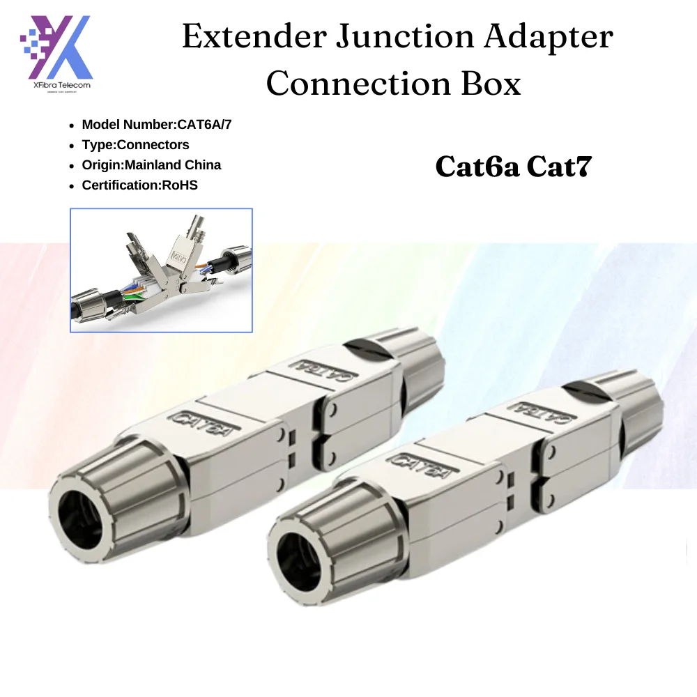 

5pcs/lot Lan Cable Extension Connector Full Shielded Toolless Cat6a Cat7 Extender Junction Adapter Connection Box RJ45