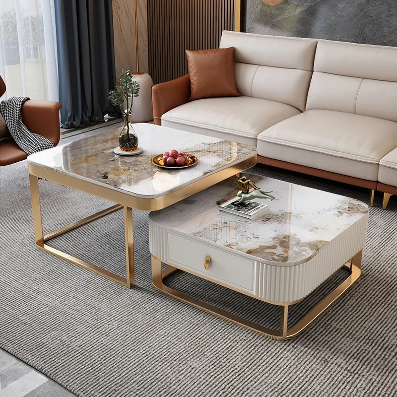 # Heiße Verkäufe HANYEE Wohnzimmer Möbel Basis Quadrat Couch Tisch Sets Großhandel Marmorplatte Metall Hot Sale Luxus Modern Schwarz