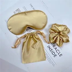 3Pcs Set Women Imitated Silk Sleep Eye Mask Eye Patches Face Mask Eyeshade Blindfold Travel Rest Eye Cover Night Eyeshade