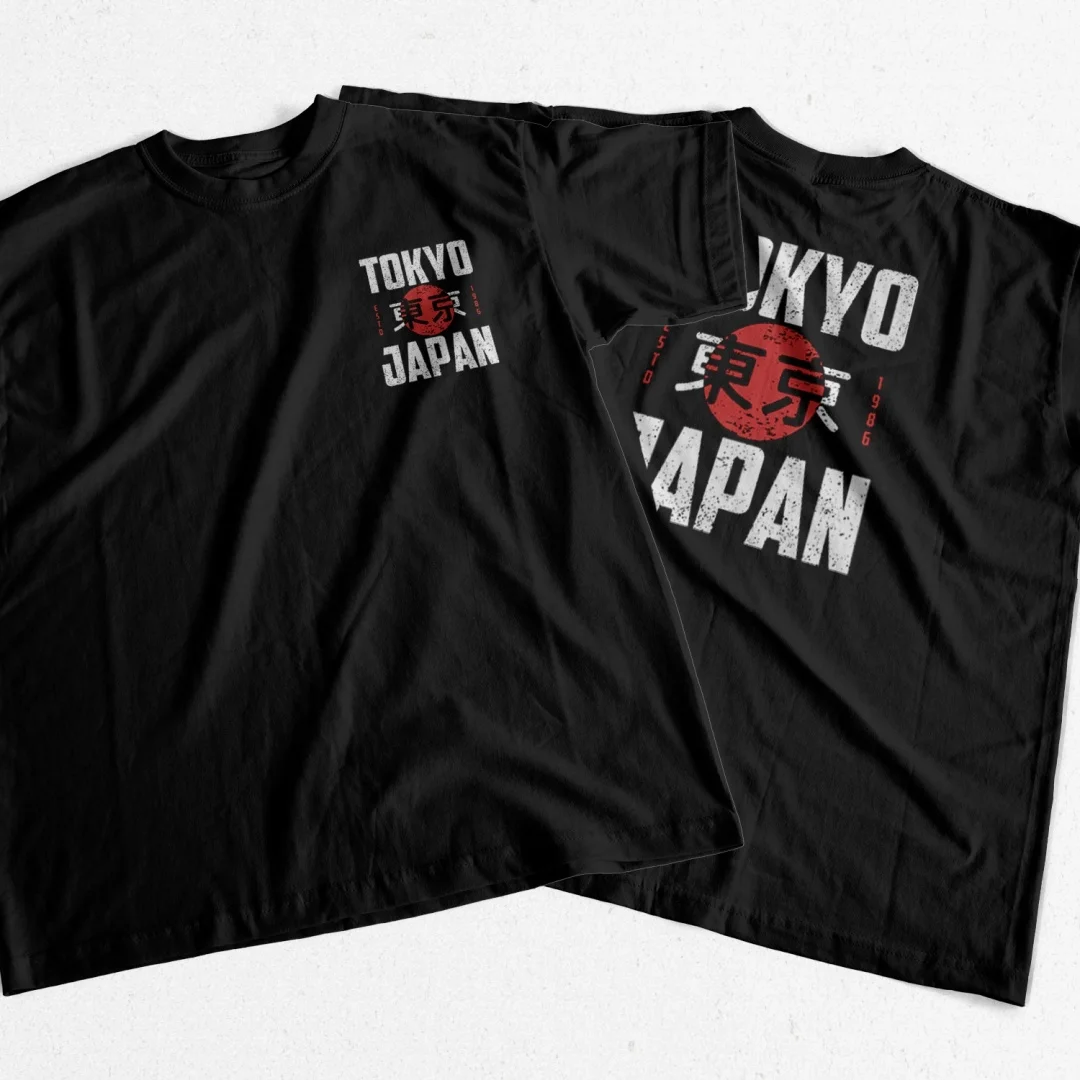2025 tendance qualité 100 _ coton Cool Tokyo imprimer hommes t-shirt décontracté ample à manches courtes hommes T-shirt col rond hommes t-shirts