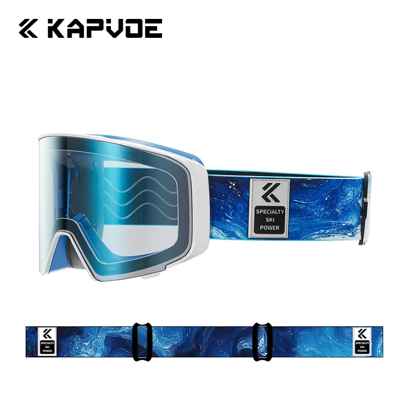 Kapvoe カラーフォトクロミックスキーゴーグル男性スノーモービル防曇
