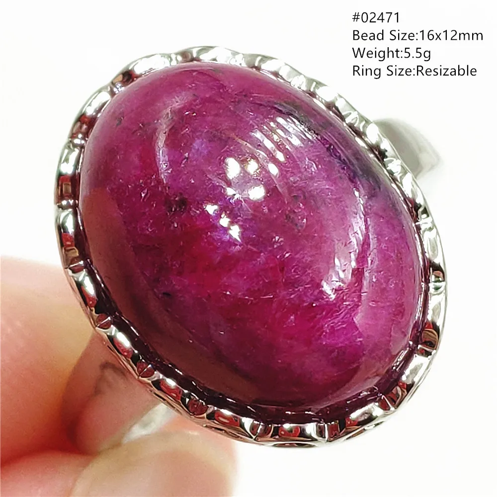Natural Red Ruby Oval Adjustable Ring Jewelry Women Men Star Light Gemstone Red Watermelon Ruby Zoisite Bead Fashion AAAAAA