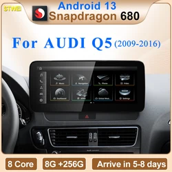 STWEI Qualcomm Snapdragon 680 6225 2.4GHz Wireless CarPlay Android13 Auto For AUDI Q5 Car Multiledia Players Video GPS Bluetooth