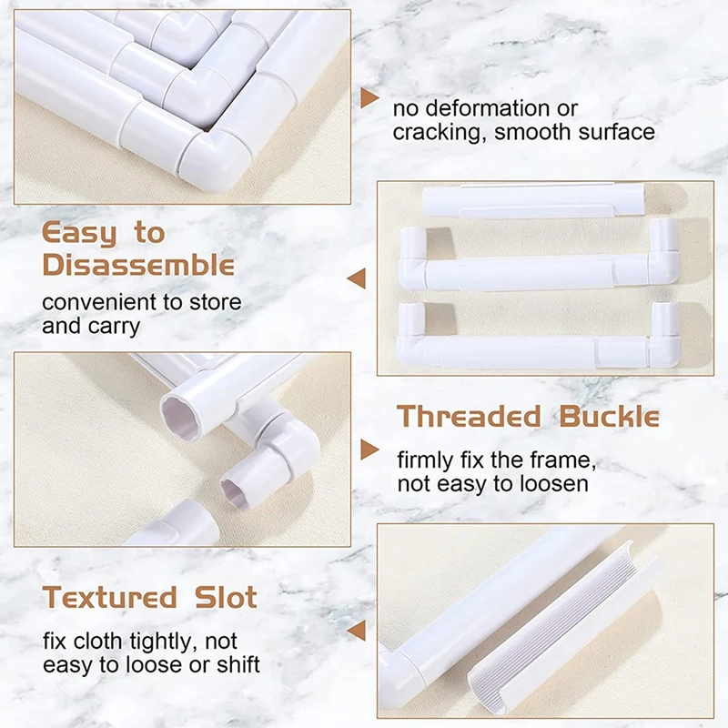 Square Embroidery Hoop Frames White Rectangular Hoop Embroidery Snap Frame DIY Sewing Tools For Quilting Silk-Painting