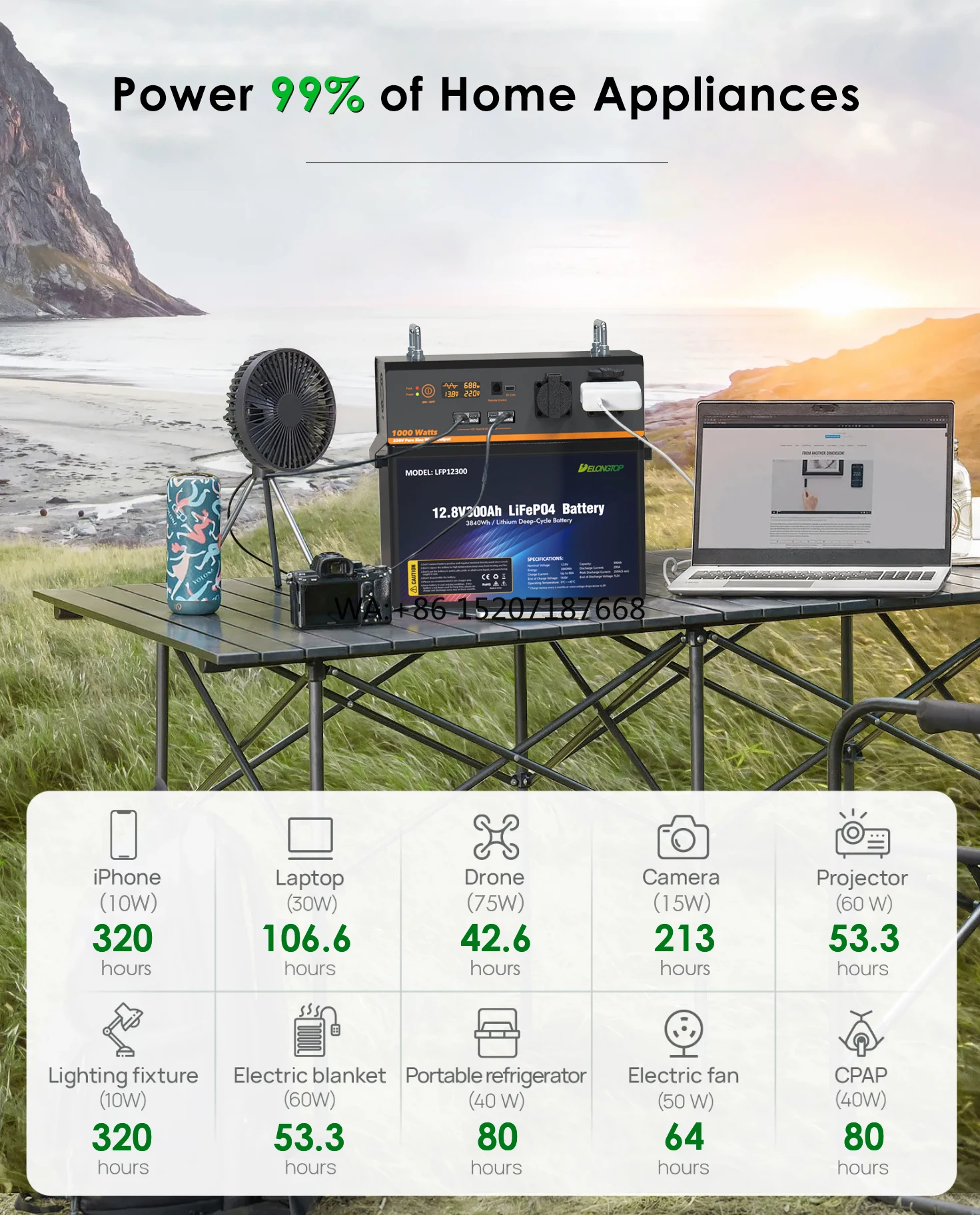 100Ah 280Ah 314Ah 100Wh All in One Solar Generator Power  Portable Power Stations Power Station Generator 12.8V