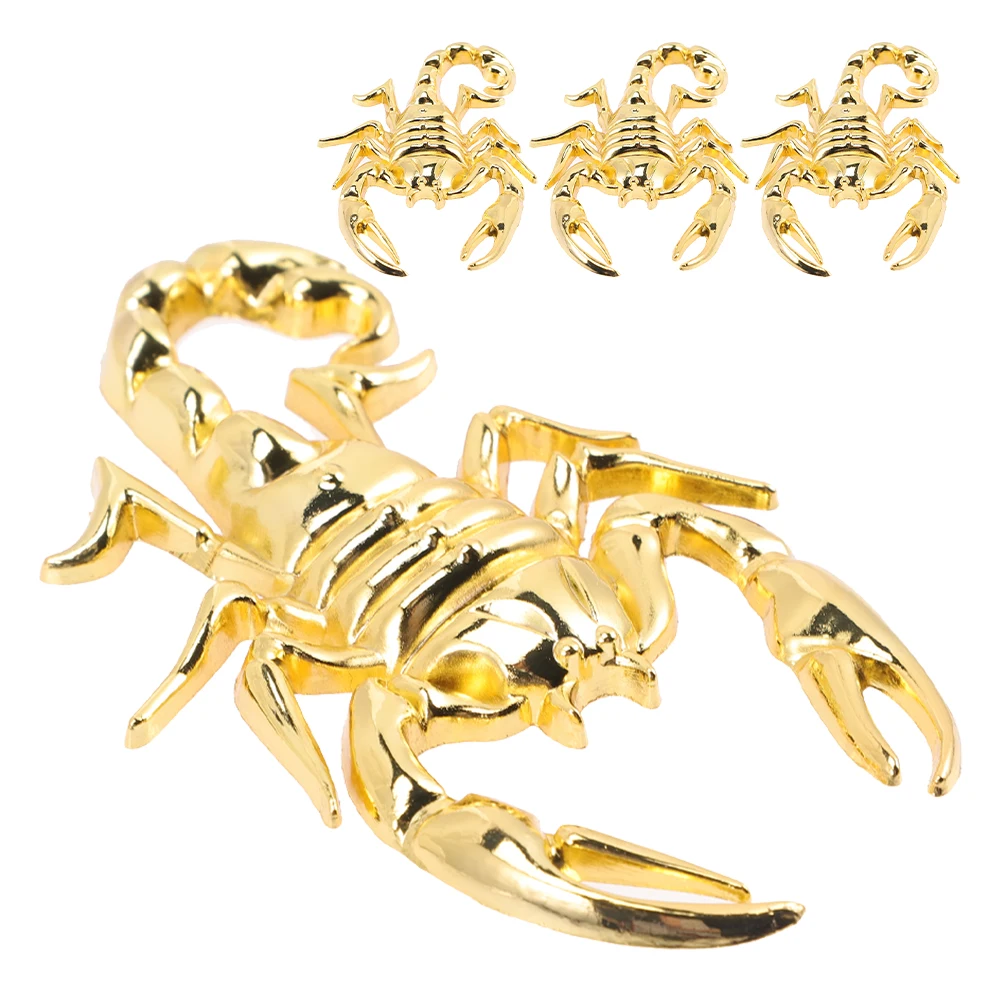 

4pcs 3D Scorpion Decal Metal Automotive Badge Emblems Exterior Vehicle Decoration Stickers For Men Women Bumper Auto Accessories