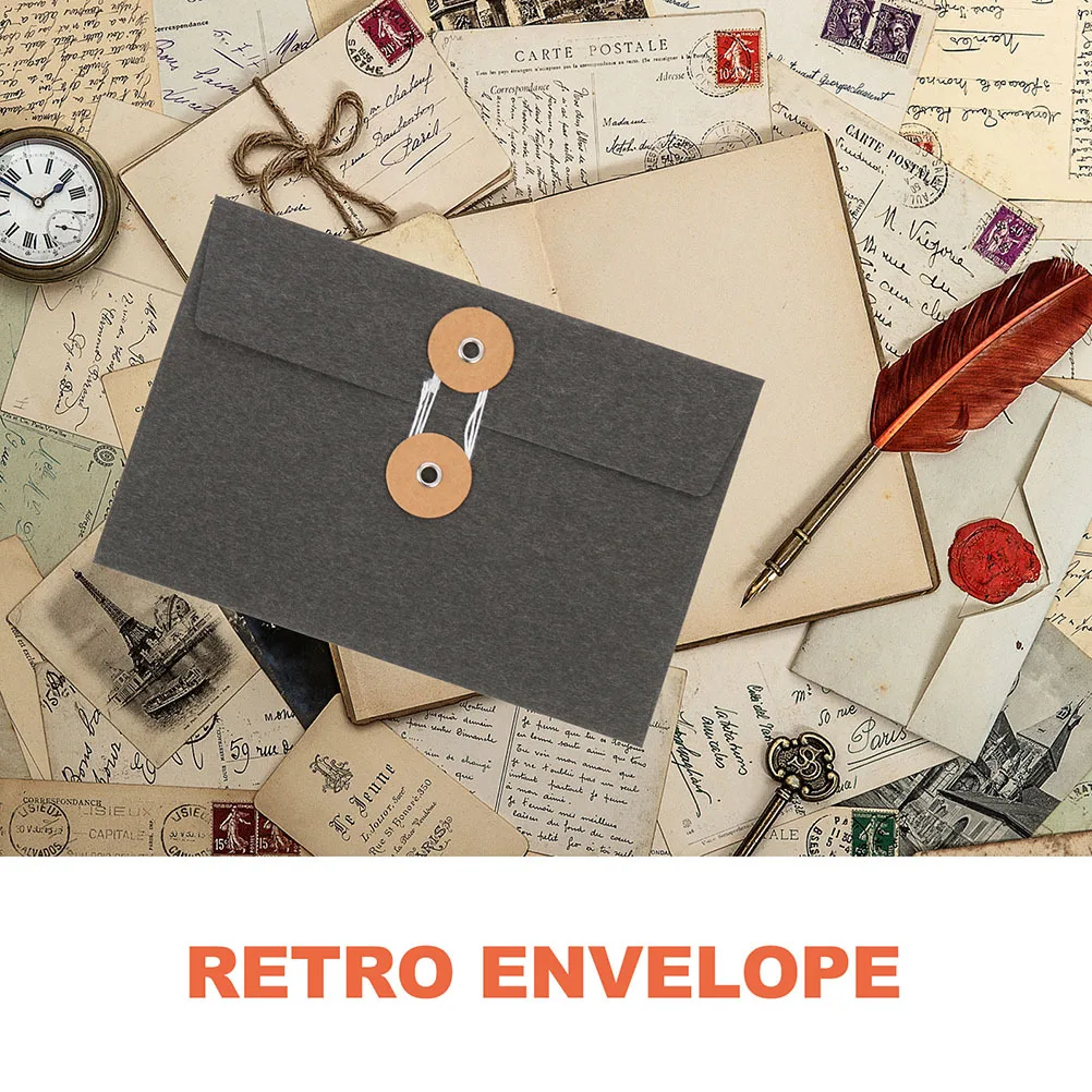 5 قطع من أكياس الملفات السميكة العتيقة، مظاريف إبداعية، جيوب تخزين البطاقات البريدية، سطح أملس، مريح للاستخدام اليومي #2