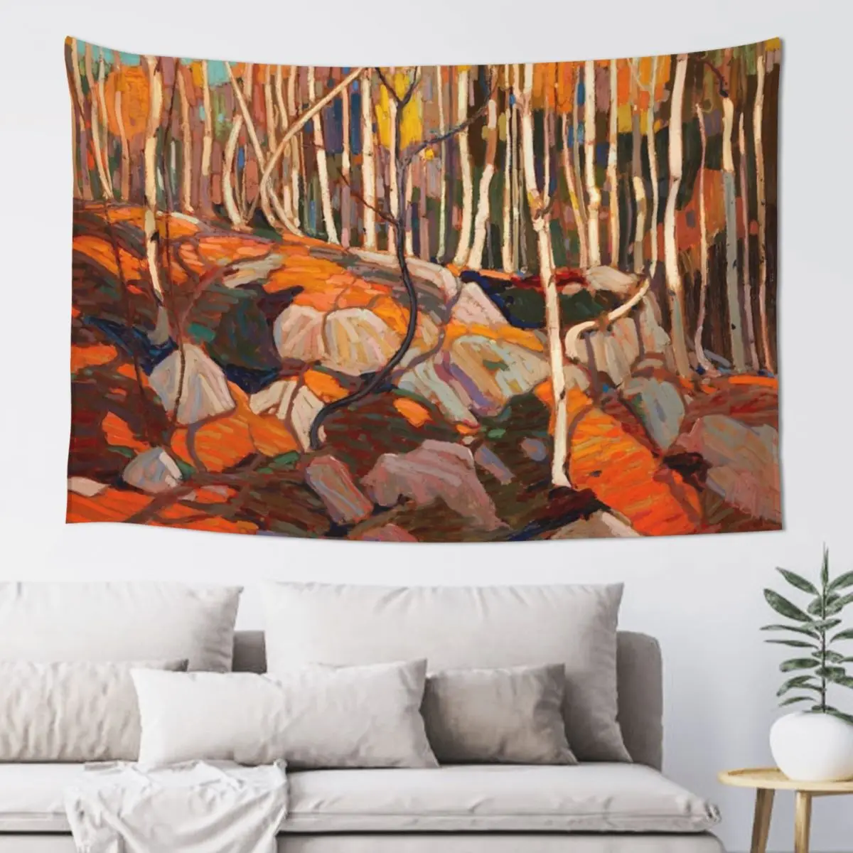 

Tom Thomson - The Birch Grove, Autumn - 1915-16 Tapestry Room Decor Custom Japanese Room Decor Tapestry