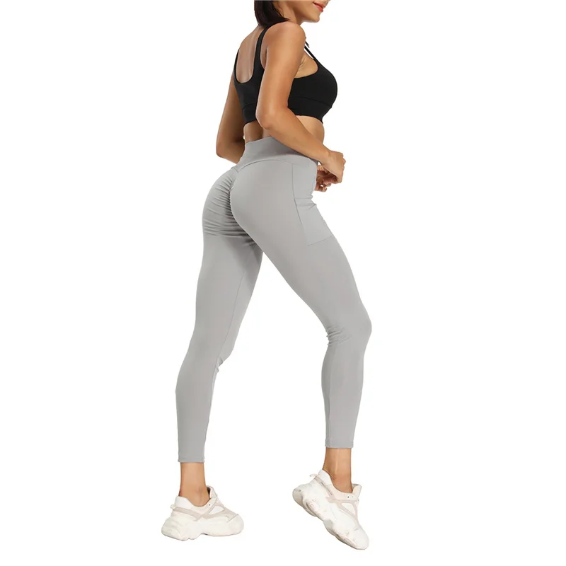 Women’s Butt Lift Workout Leggings High Waist Solid Color Stretchy Running Yoga Pants Slimming Tights