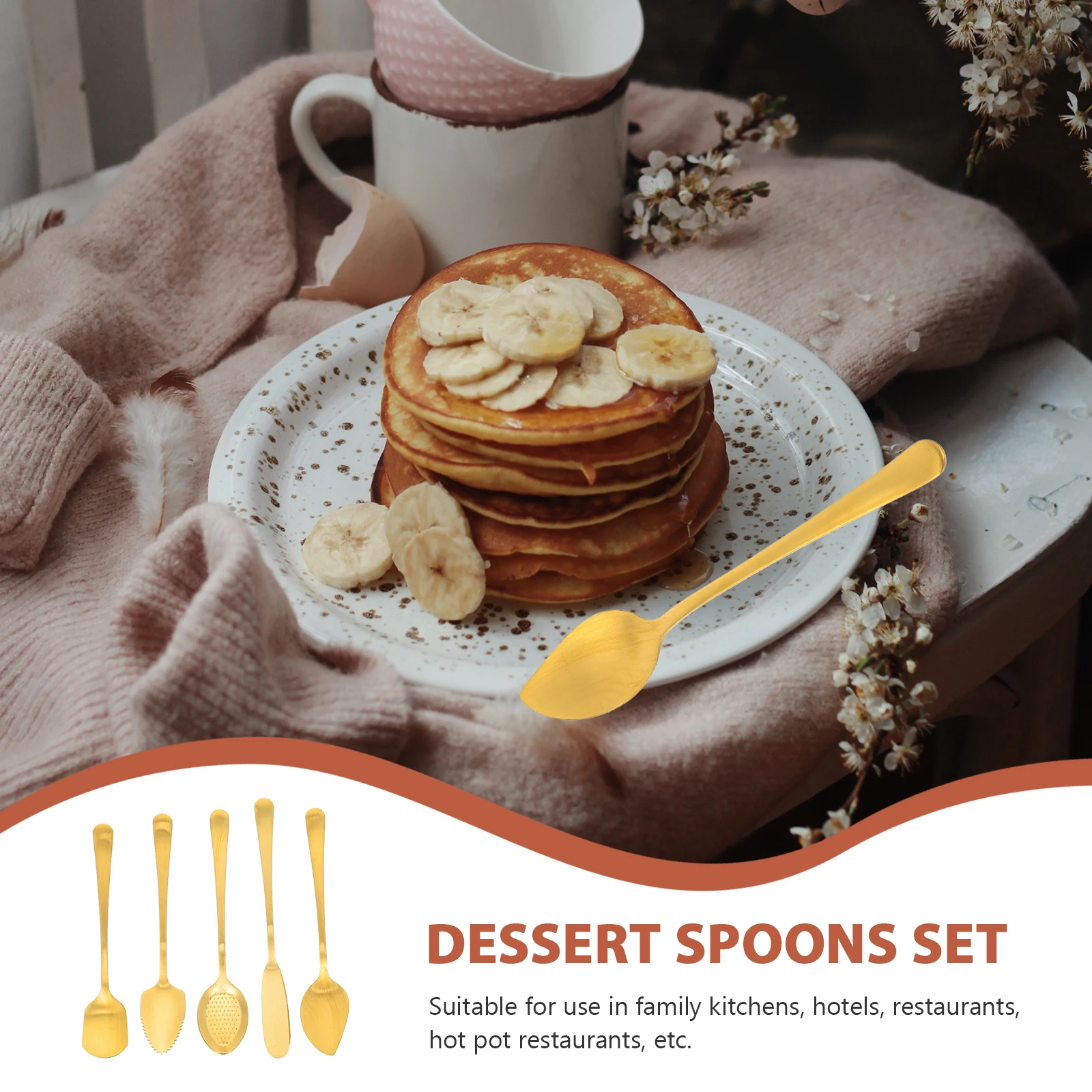 

1 set 1 Stainless Steel Coffee Dessert Spoons Set Cake Butter Cutter Grapefruit Spoon Breakfast Ice Cream Utensils Birthday Cake