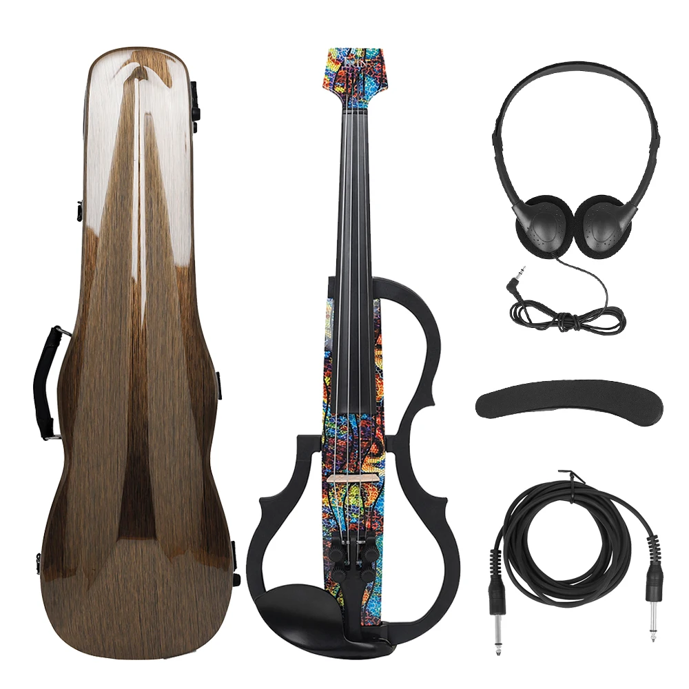 

Headless Electric Violin 4/4 Carbon Fiber Fiddle With Bow Carry Case Shoulder Rest Headphone Cable Violin Parts & Accessories