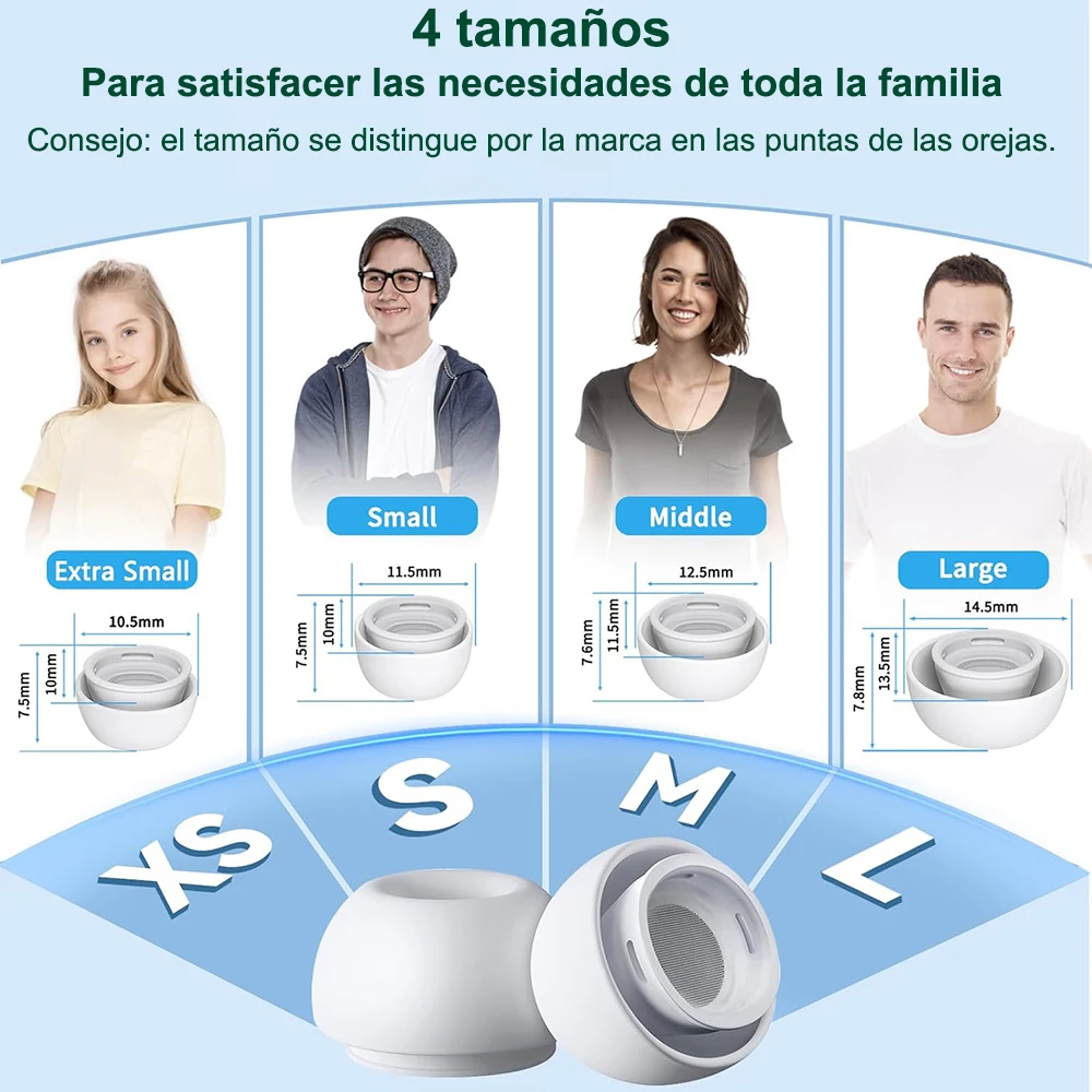 HAPPORIA Almohadillas de Silicona Líquida para AirPods Pro 1ra 2da Generación Almohadillas Antideslizantes Repuesto de Tapas para Auriculares