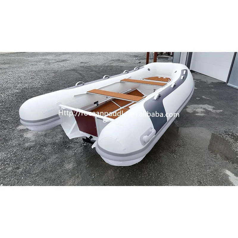 China Cheap 3.9m Orca Hypalon PVC Inflatable Sport Yacht Fishing Deep V Aluminum Lake River Rowing Boat For Outdoors