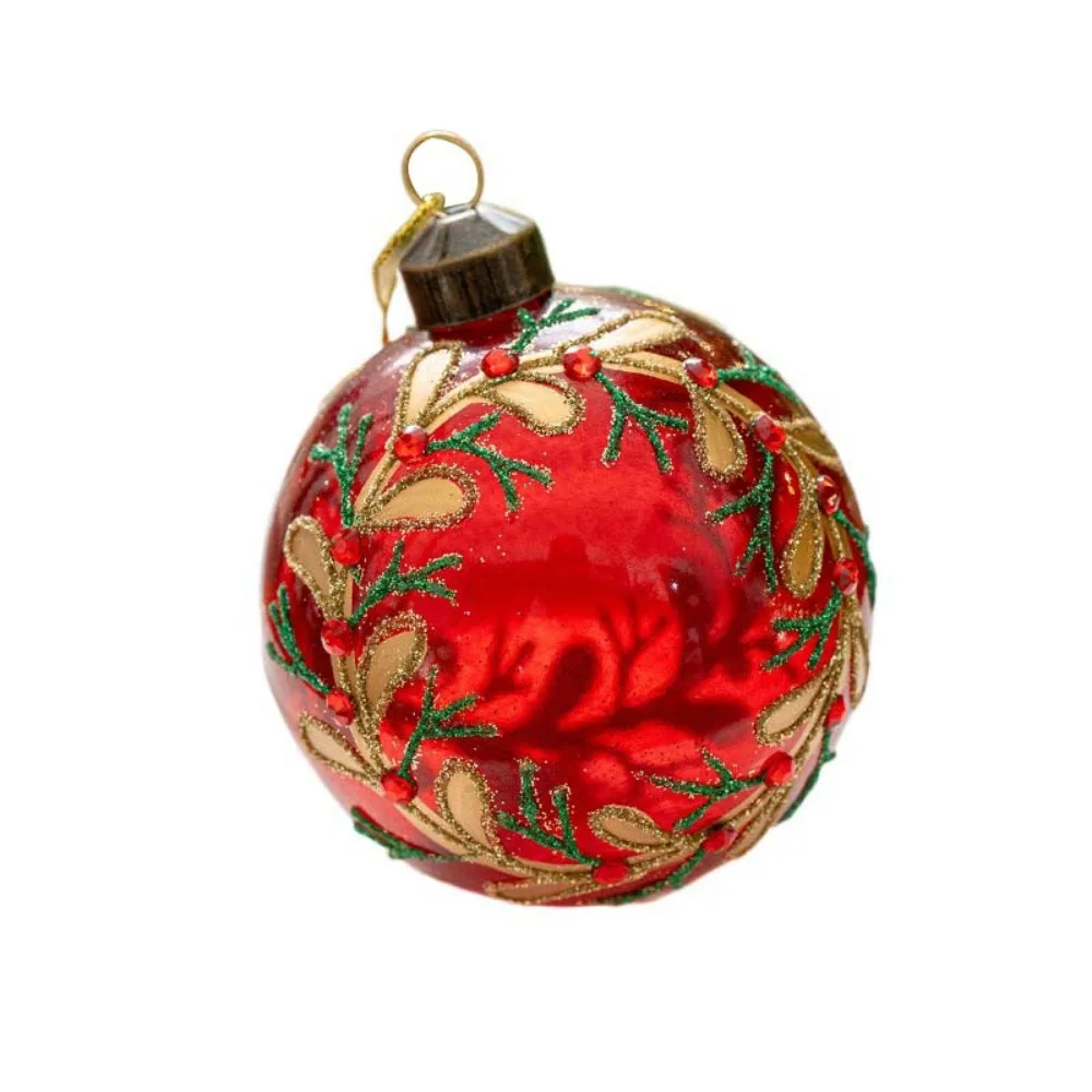 

8cm Christmas Glass Balls Suspensable Korean Style Multicolor Christmas Ball Reusable Decorative Christmas Tree Pendants