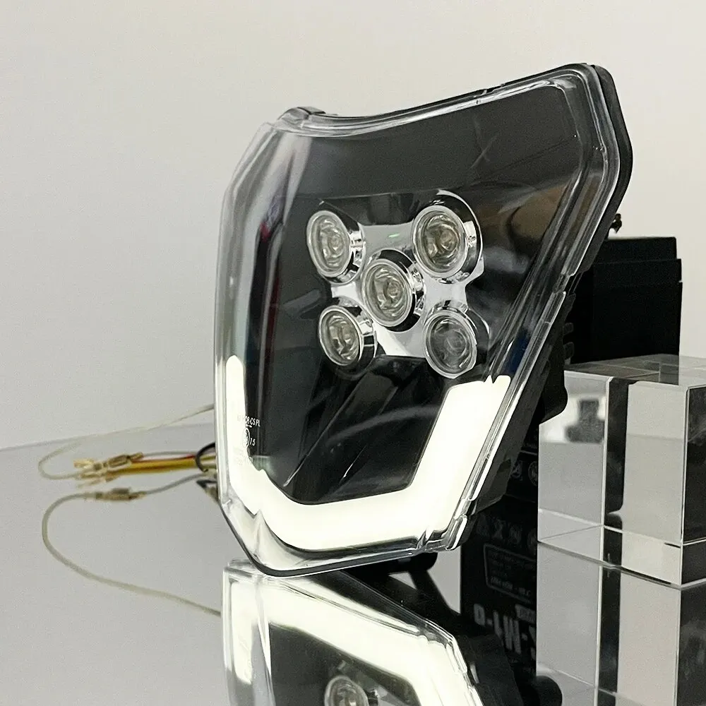 For KTM Motorcycle LED Headlight Plate EXC 300 XC XCF XCW 150 250 350 450 Headlamp Dirt Bike Moto Enduro Motocross Accessories