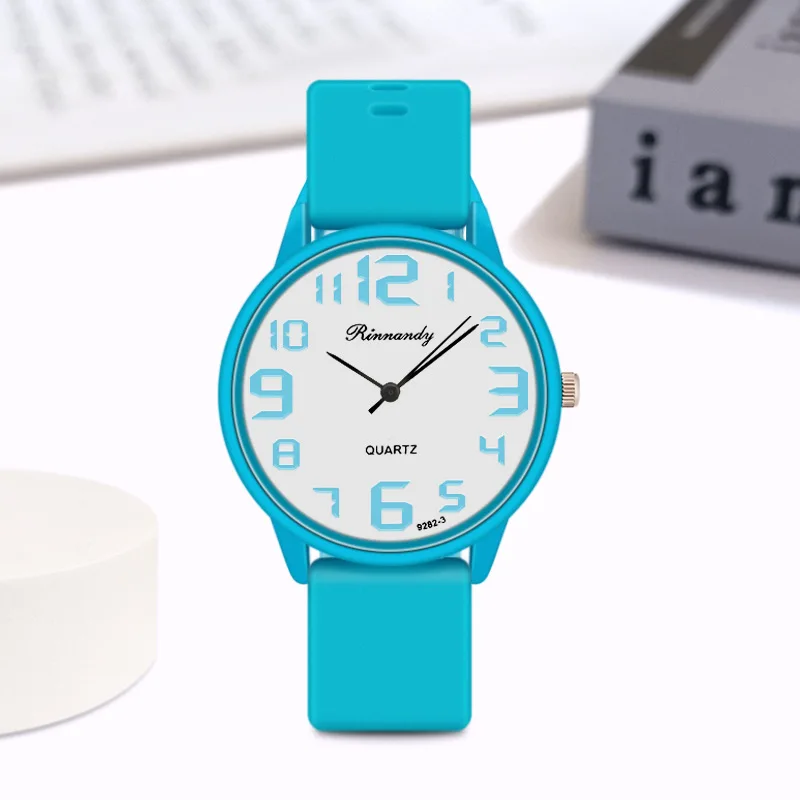 Women Fashion Silicone Watches Set Minimalist High Number Qualities Big Dial Ladies Quartz Wristwatches With Casual Clock Gifts