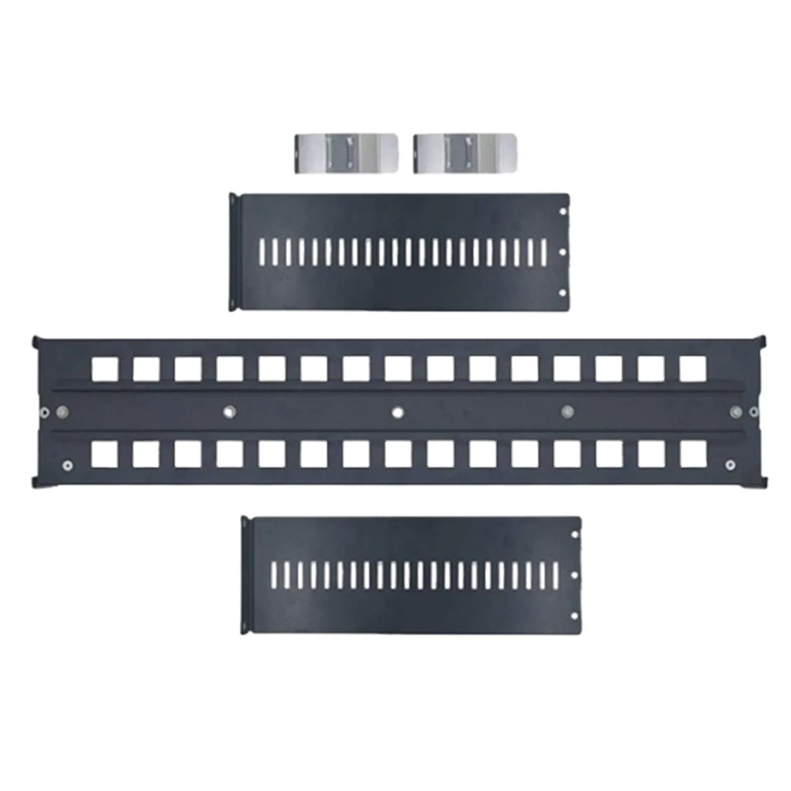 Adjustable Rack Mount Din Rail Bracket 19 Inch 2U Aluminum Alloy Network Switch Mount Rail for Media Converter Power Supply