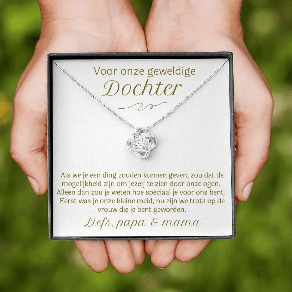 Dutch To My Daughter Geweldige Dochter Gift Necklace Birthday Christmas Gift Love Knot Ketting 2024 New Dropshipping