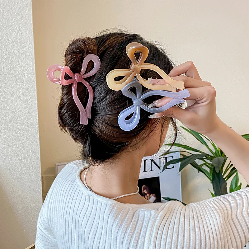 Neue Mode Gelee klare Klaue Clips für Frauen Hai Krabben Haars pangen Schere Form Klemme Haars pange Haarnadel Mädchen Haarschmuck