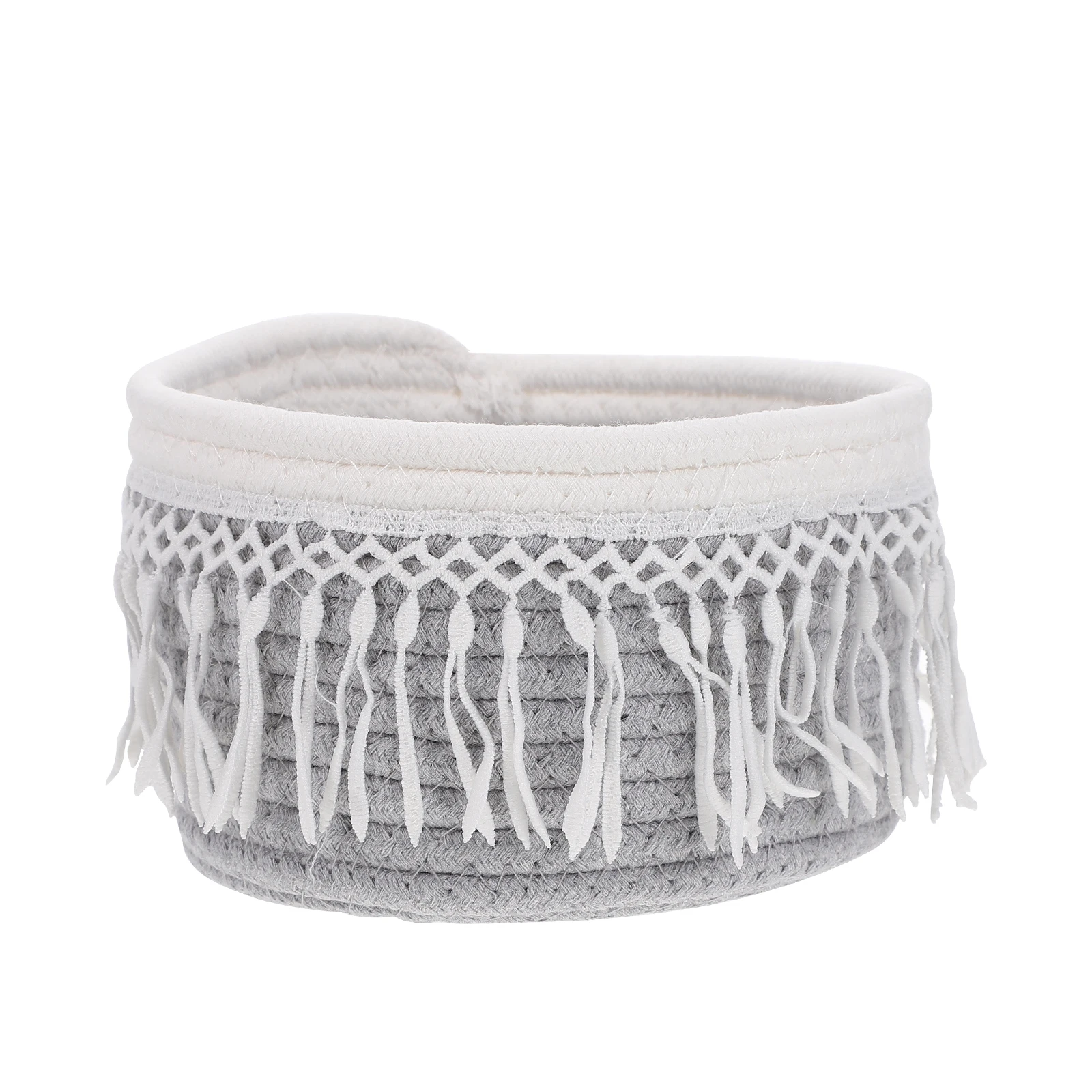 1 قطعة سلة تخزين منسوجة من حبل القطن مظهر جميل تصميم خفيف الوزن منظم تخزين منزلي لتزيين سطح المكتب و #6