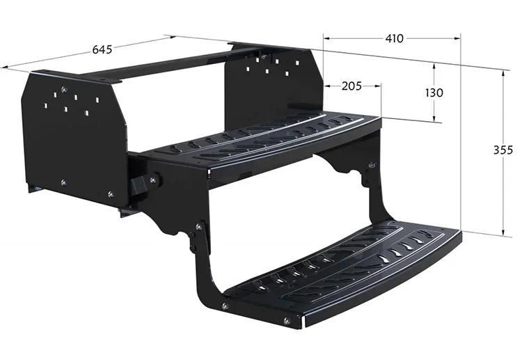 China Supplier  RV Parts Travel Trailer Manual Drop-Down Double Entry Step With High Quality Carbon Steel
