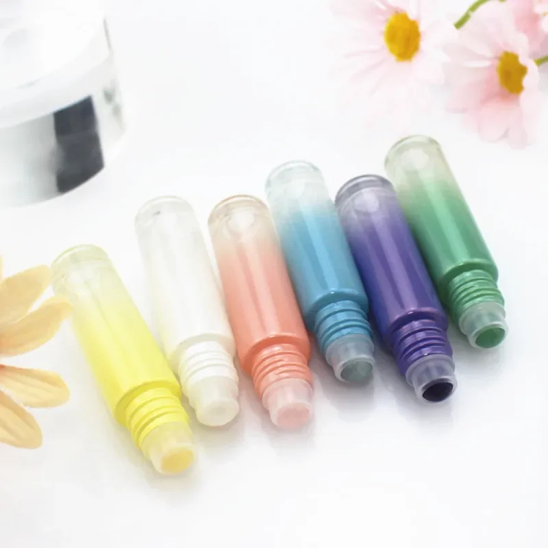 5ml10ml Colorful Thick Glass Roll On Bottle Gemstone Ball Empty Doterra Roller Perfume Bottles Refillable Essential Oils Vials