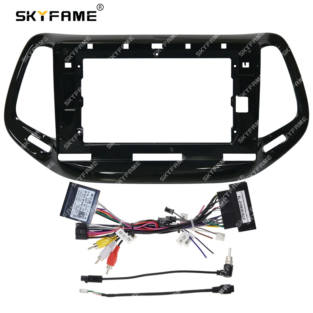 SKYFAME Car Frame Fascia Adapter Canbus Box Decoder Android Radio Dash Fitting Panel Kit For Jeep Cherokee Compass