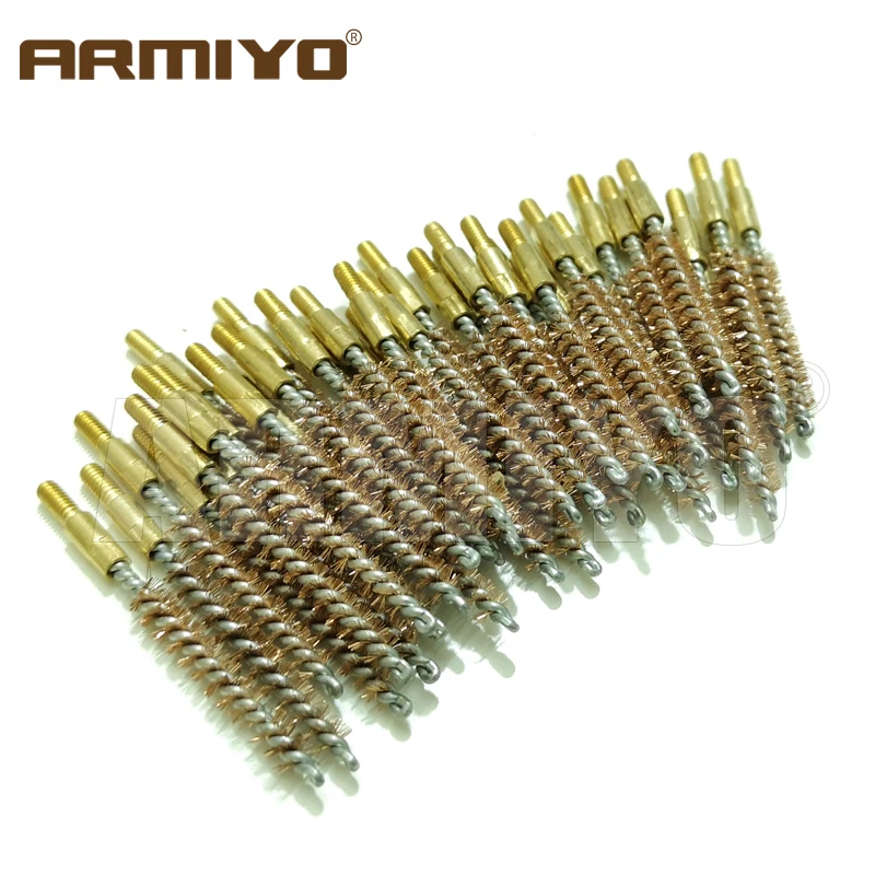 Armiyo Großhandel 100Pcs/Pack.17Cal.22Cal.30Cal.38Cal 12GA G Bohrung Reinigung Bronze Pinsel Jagd Gewinde 5-40 8-32 5/16 "-26T – Detail 5