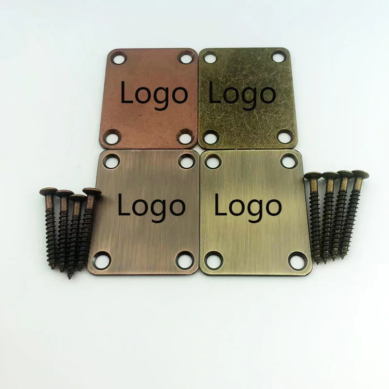 

Electric Guitar Neck Plate,Antique Distressed and Streamline Effect, Engraved with your Logo