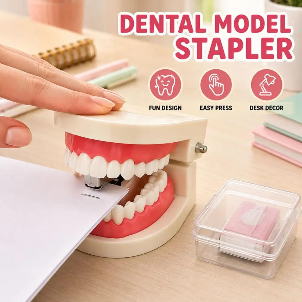 Funny Tooth Stapler Prank False Teeth Stapler Student Stationery Abstract Prank Tools Simple Personalized Gadgets