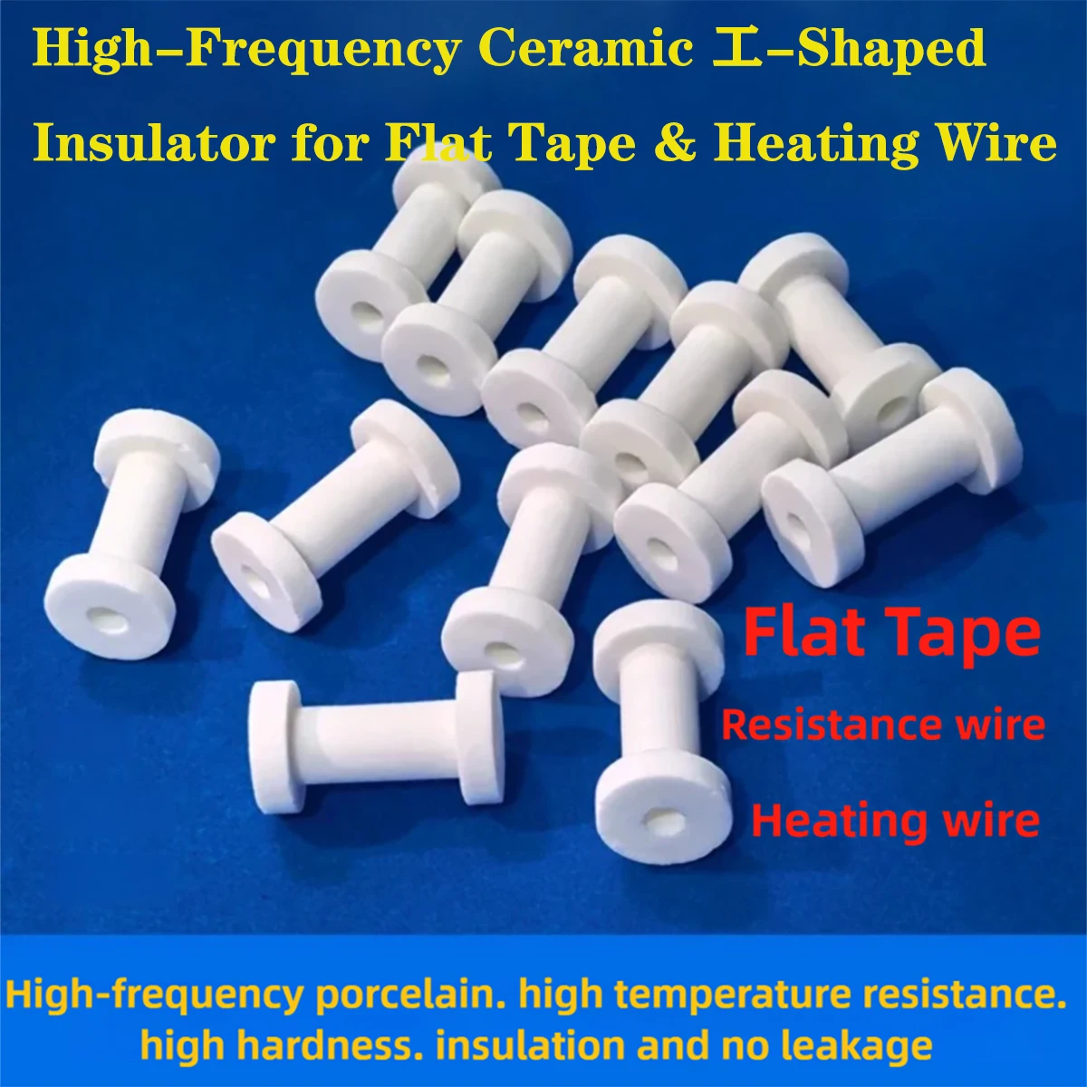 20pcs High-Temp I-Shaped Ceramic Spool, Insulating Bobbin for Furnace Heating Wire, Flat Tape & Resistance Wire