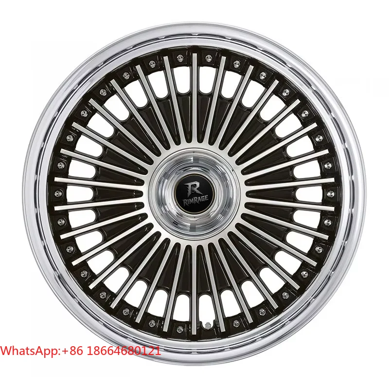 Work Wheels Emitz 2-Piece Wheels 17-26 Inch Full Reverse Step Rim Deep Lip Black Polish Chrome FinishesW205,W213,W166,X156,W257