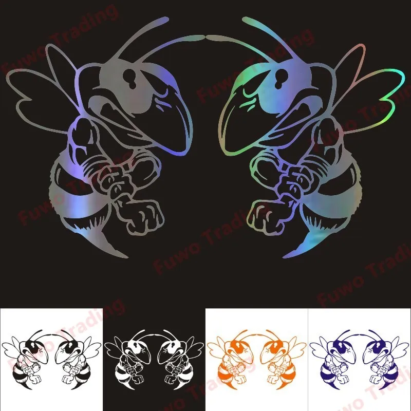 Fuwo Trading Car Sticker Personality Attacking Bee Motorcycles Stickers 3D Reflective Decoration Custom PVC Waterproof Sunscreen