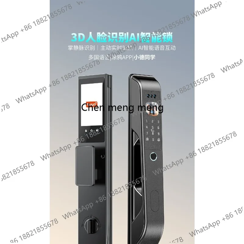 AI graffiti smart door lock fingerprint lock facial recognition fingerprint password lock door anti-theft