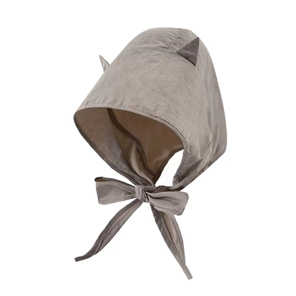 

New Polyester Strap Pullover Hat Little Devil Solid Color Headscarf Hats Quick-drying Funny Sun Protection Caps Girls