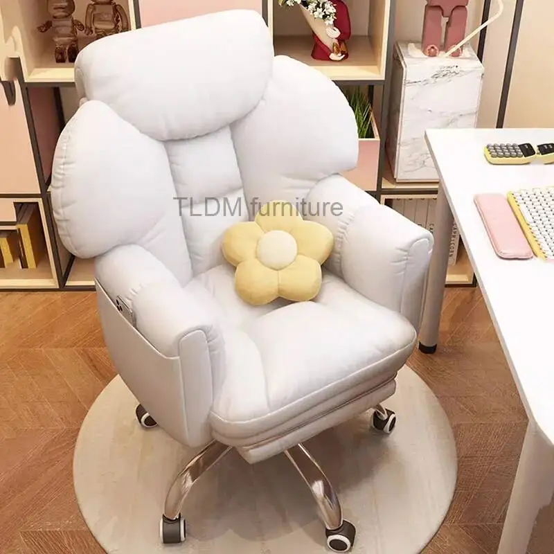 Office Makeup Modern Korean Lounge Chair Ergonomic Wheels Lazy Organizer Work Chair Mobile Cheap Cadeira Gamer Home Furniture