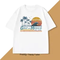 Gulf of Mexico T-shirt Women Gulf Coast Mississippi Florida Beach T Shirt Summer Unisex Graphic T Shirts Womens Clothes