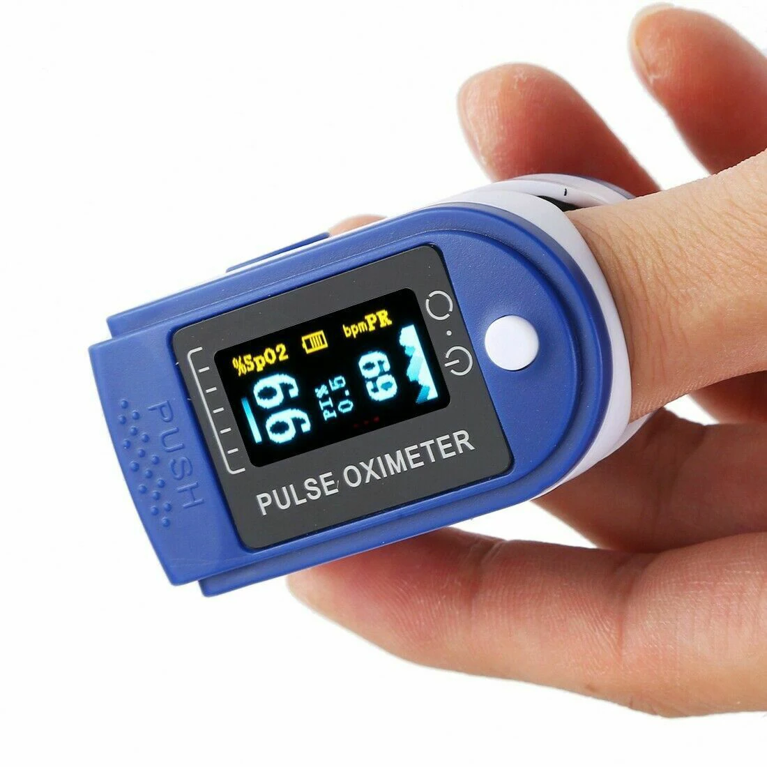 Finger oximeter fingertip pulsoximeter pulse oximeter blood pressure pulse heart rate monitor without battery