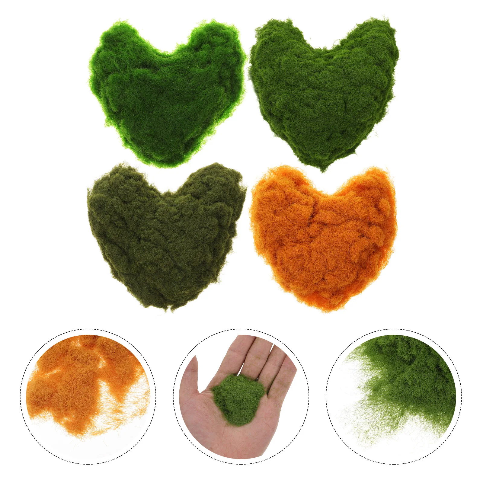 

4Pcs Nylon Artificial Moss Grass Lichen Garden Decor Realistic Micro Landscape Mini Lawn Props for Shopping Mall Bar Facade