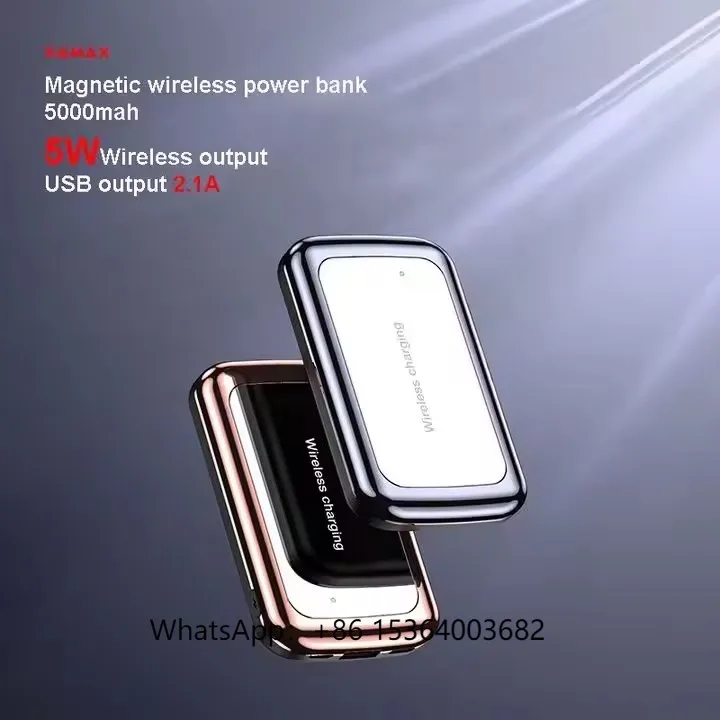 

2024 Mini Portable Power Bank 5000mah 10000mah Magnetic Power Bank Station