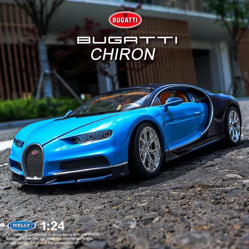 

WELLY 1:24 Bugatti Chiron Scale Diecast Vehicles High Simulation Model Car Metal Alloy Classic Toy Car For Kids Gift