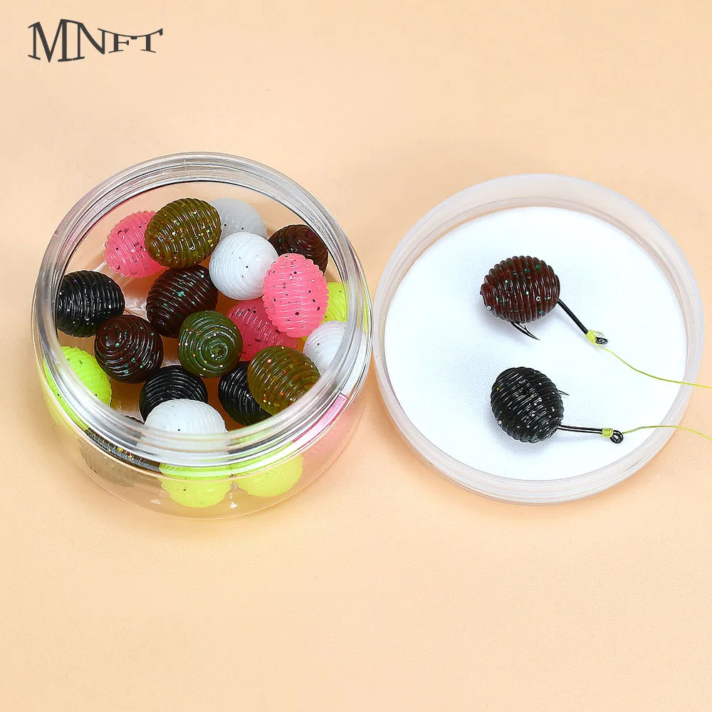 24 Uds Luya cebo blando PVC Micro Material agua vesícula biliar pelota Rugby patata negro Pit pescado cebo salado accesorios de pesca señuelo