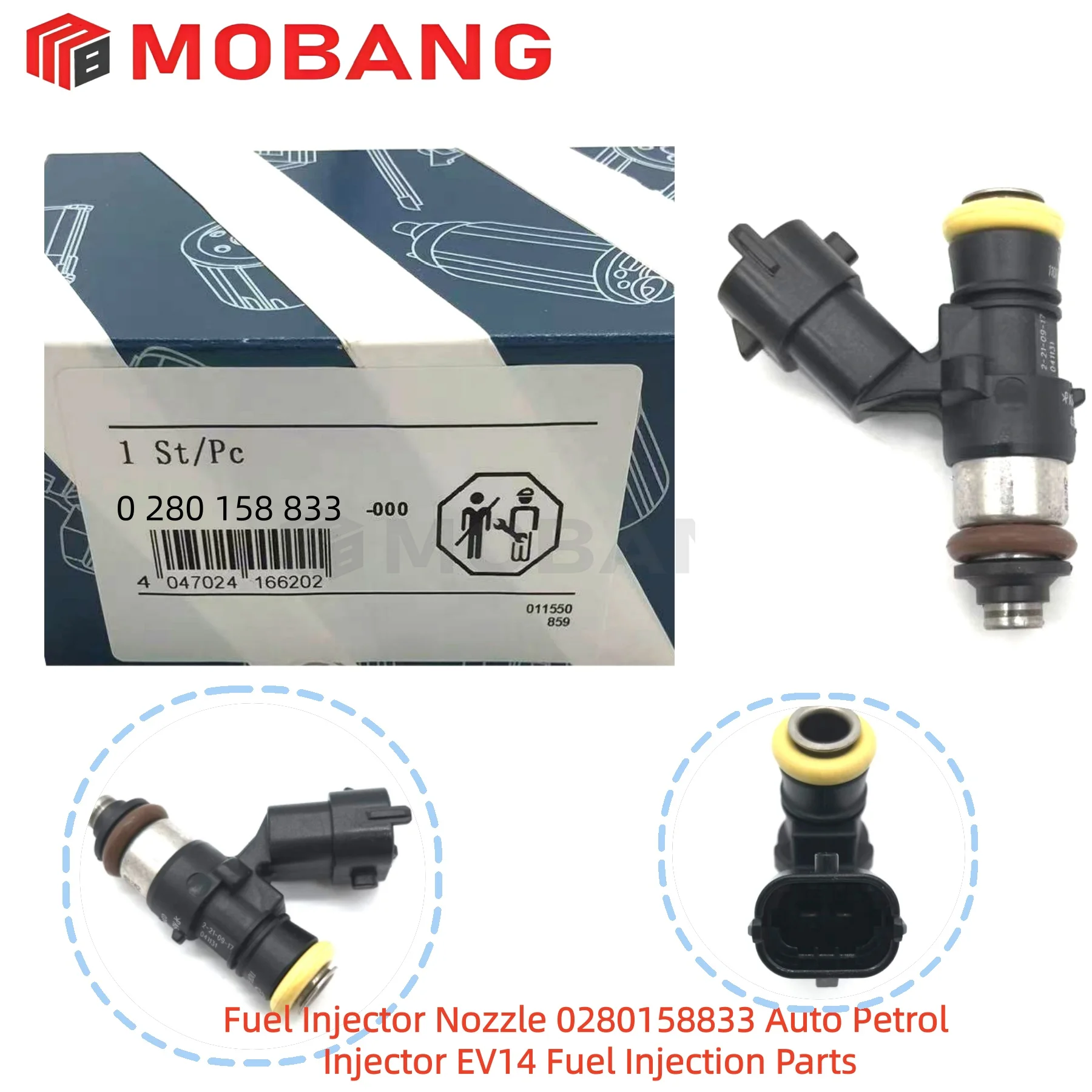 4PCS  High quality New For 0280158821 Fuel Injector High impedance 210Lb 2200Cc Gas 0280158821