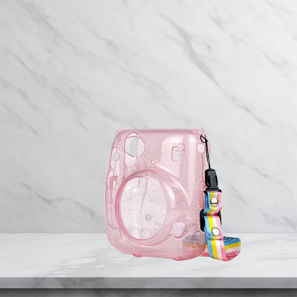 1 個透明 PVC カメラ保護カバーピンク簡単インストール傷防止カメラバッグ Mini11 用耐久性のある保護収納