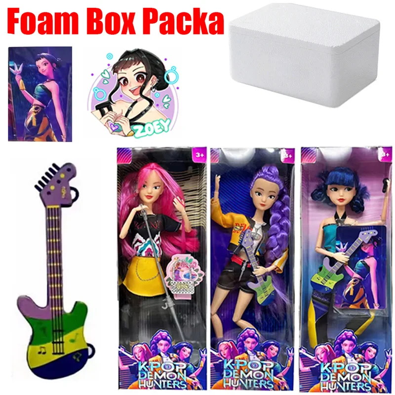 مجموعة دمى أنيمي KPop Demon Hunters-Rumi & Zoi & Mira مع دعائم موسيقية، مجموعة شخصيات قابلة للوضع، ألعاب محيطية لفيلم هدية الكريسماس