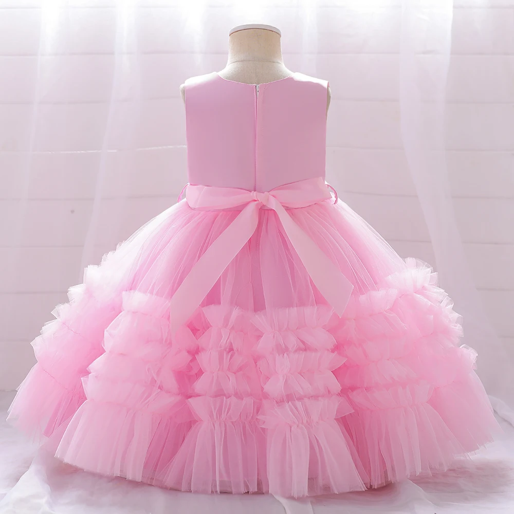 Summer Kids Party Dresses For Girls Fluffy Birthday Princess Dress Pageant Formal Wedding Ball Gown Toddler Baby Girl Clothes