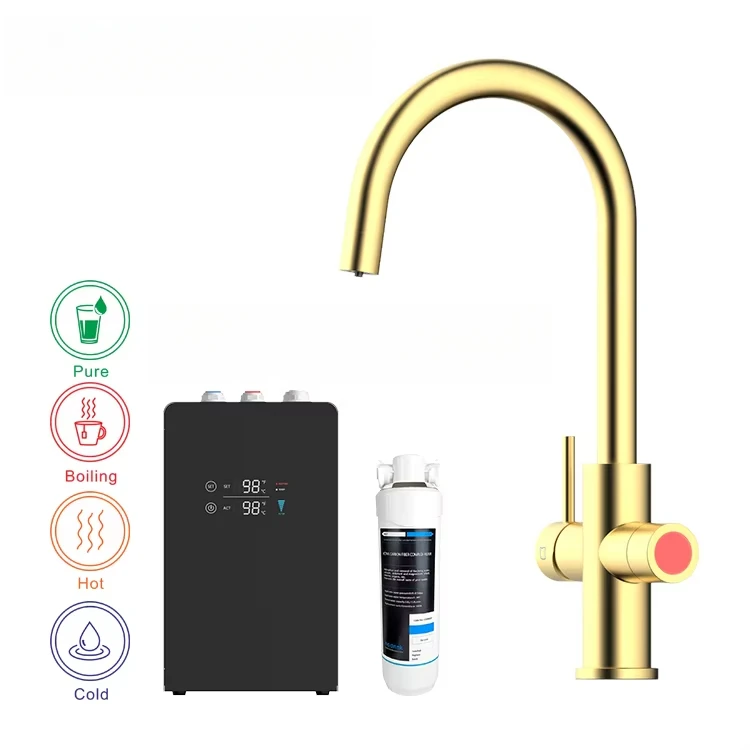 Electronic Light Emitting Diode Light Under Sink Instant Boiling Filter Purifier Kitchen Faucet