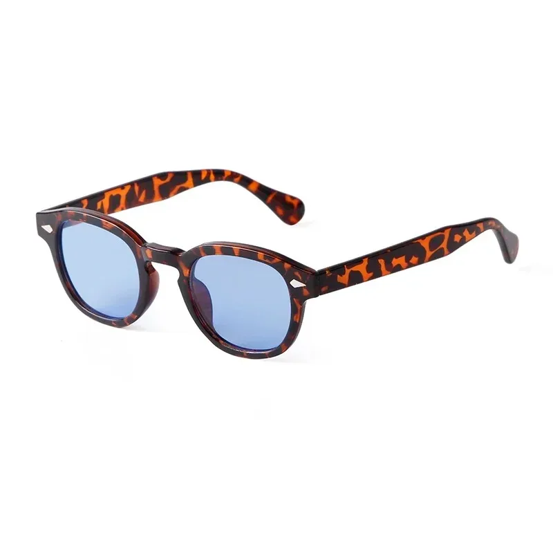 Fashion Transparent Blue Round Sunglasses Women Men Retro Rivet Small Square Sun Glasses UV400 Summer Traveling Eyewear view 3