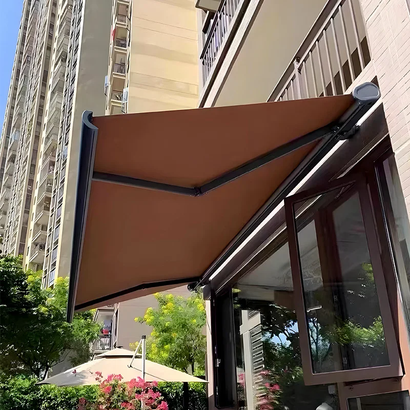 Electric canopy telescopic awning full box automatic folding intelligent remote control outdoor villa courtyard canopy