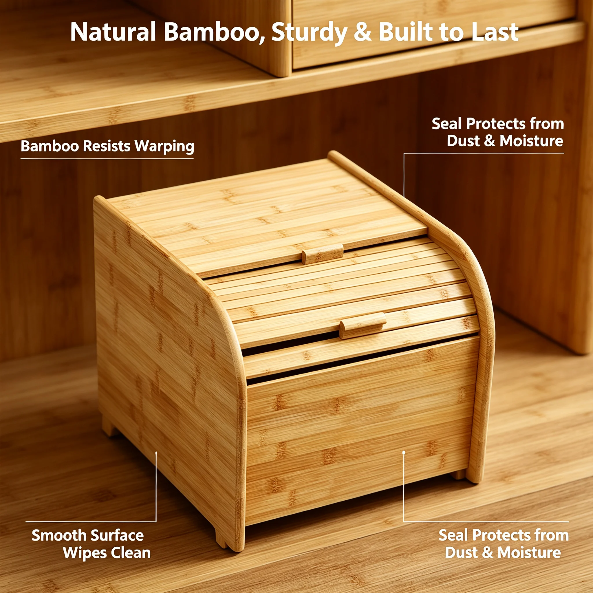 Rice Storage Container Bamboo  - Food Storage Without Pantry ulasan dan harga